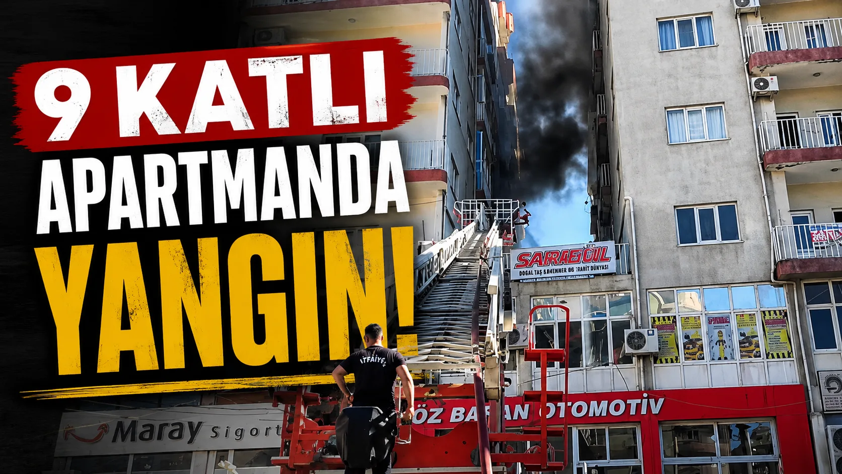 9 katlı apartmanda yangın