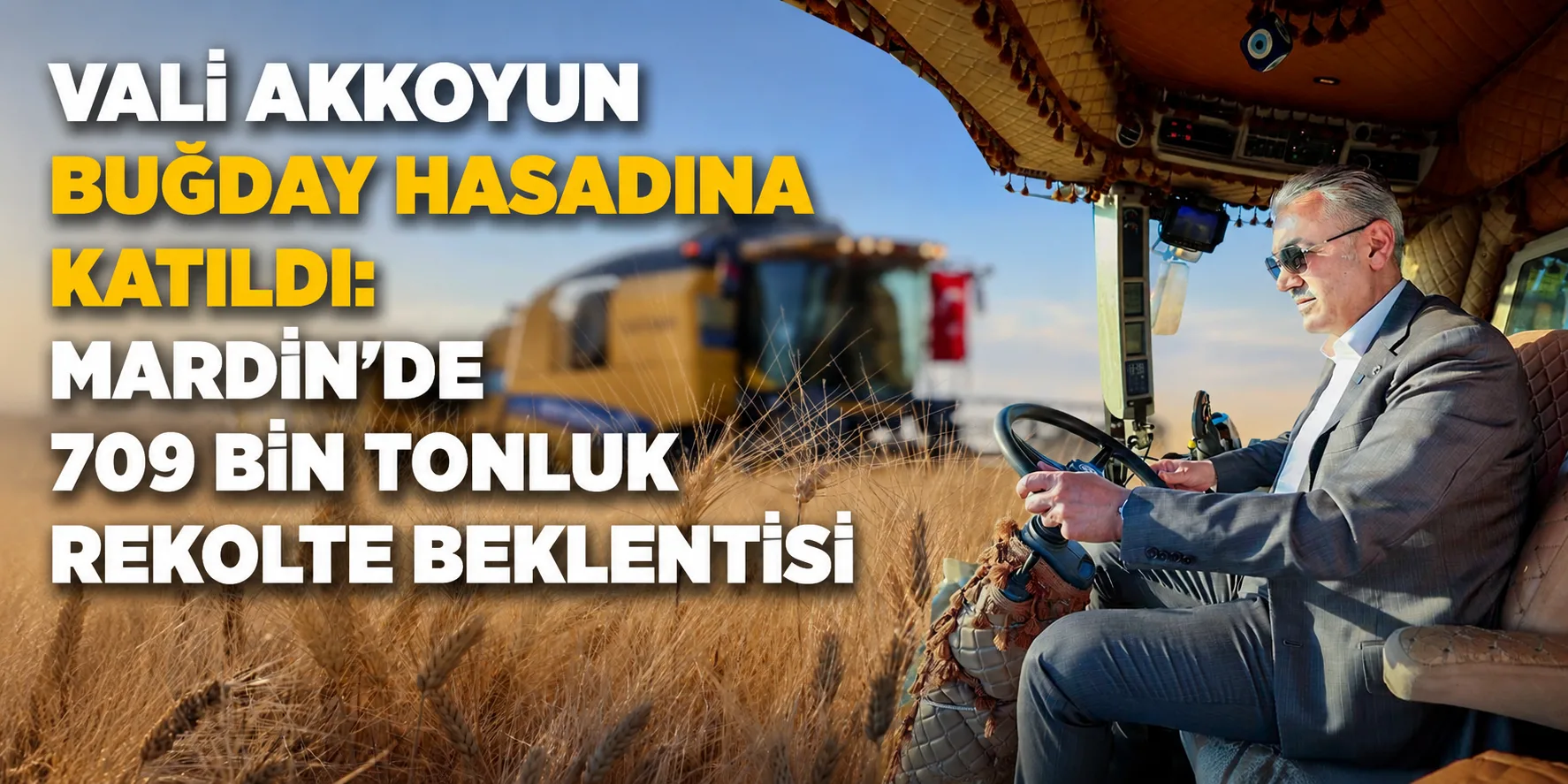 Vali Akkoyun Buğday Hasadına Katıldı: Mardin’de 709 Bin Tonluk Rekolte Beklentisi