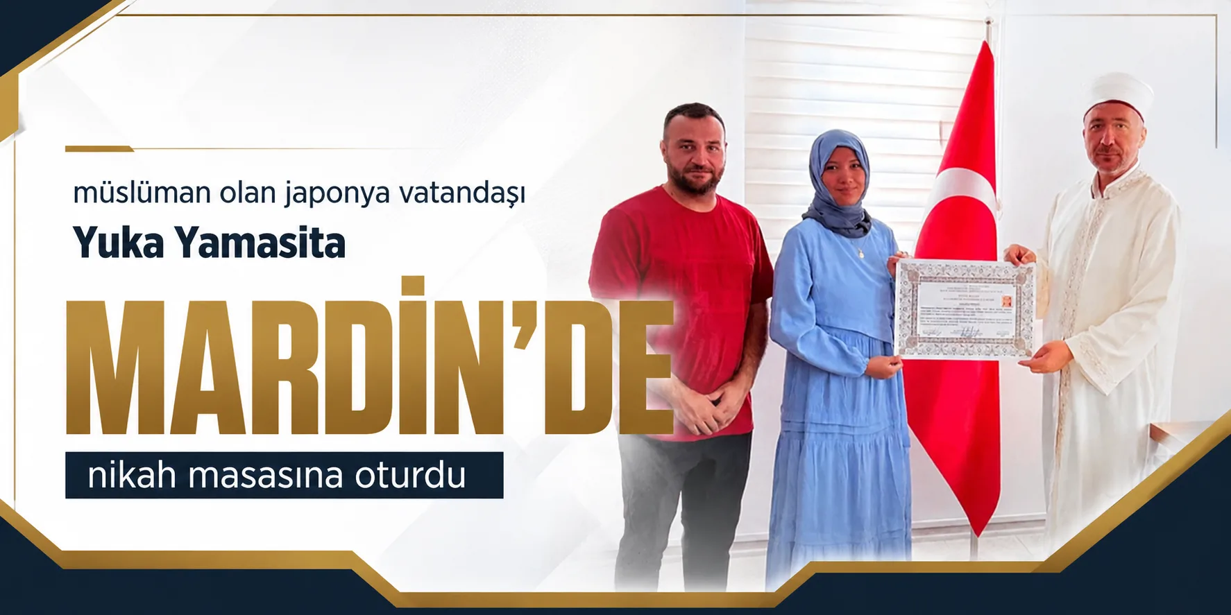 Müslüman olan Japonya vatandaşı Yuka Yamasita Mardin’de nikah masasına oturdu
