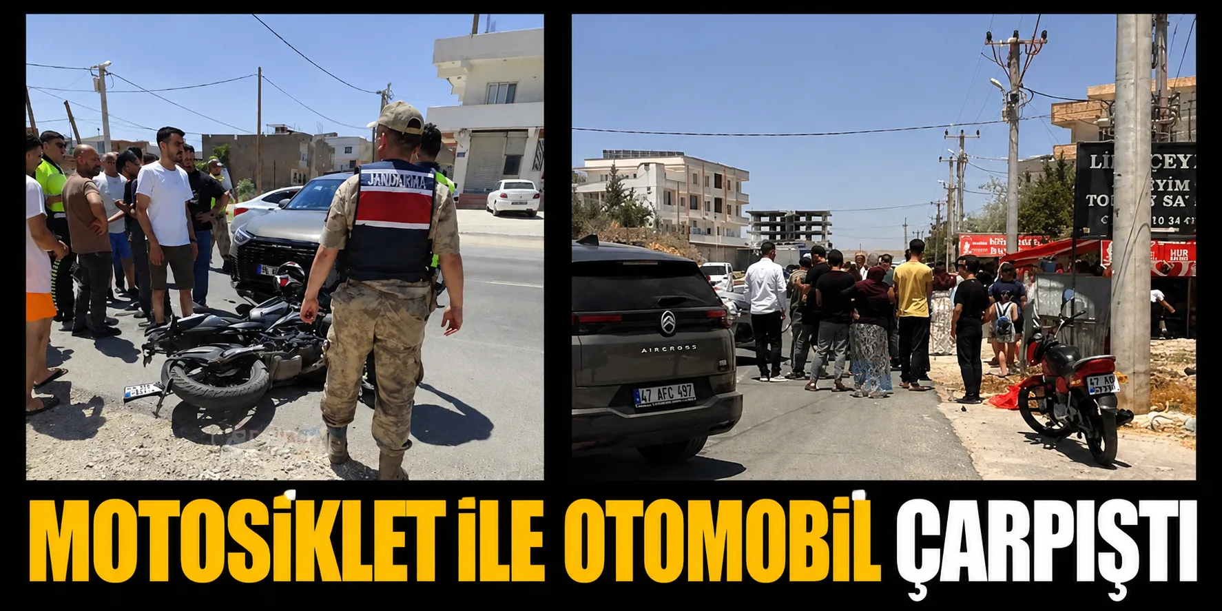 Mardin'de Motosiklet ile otomobil çarpıştı