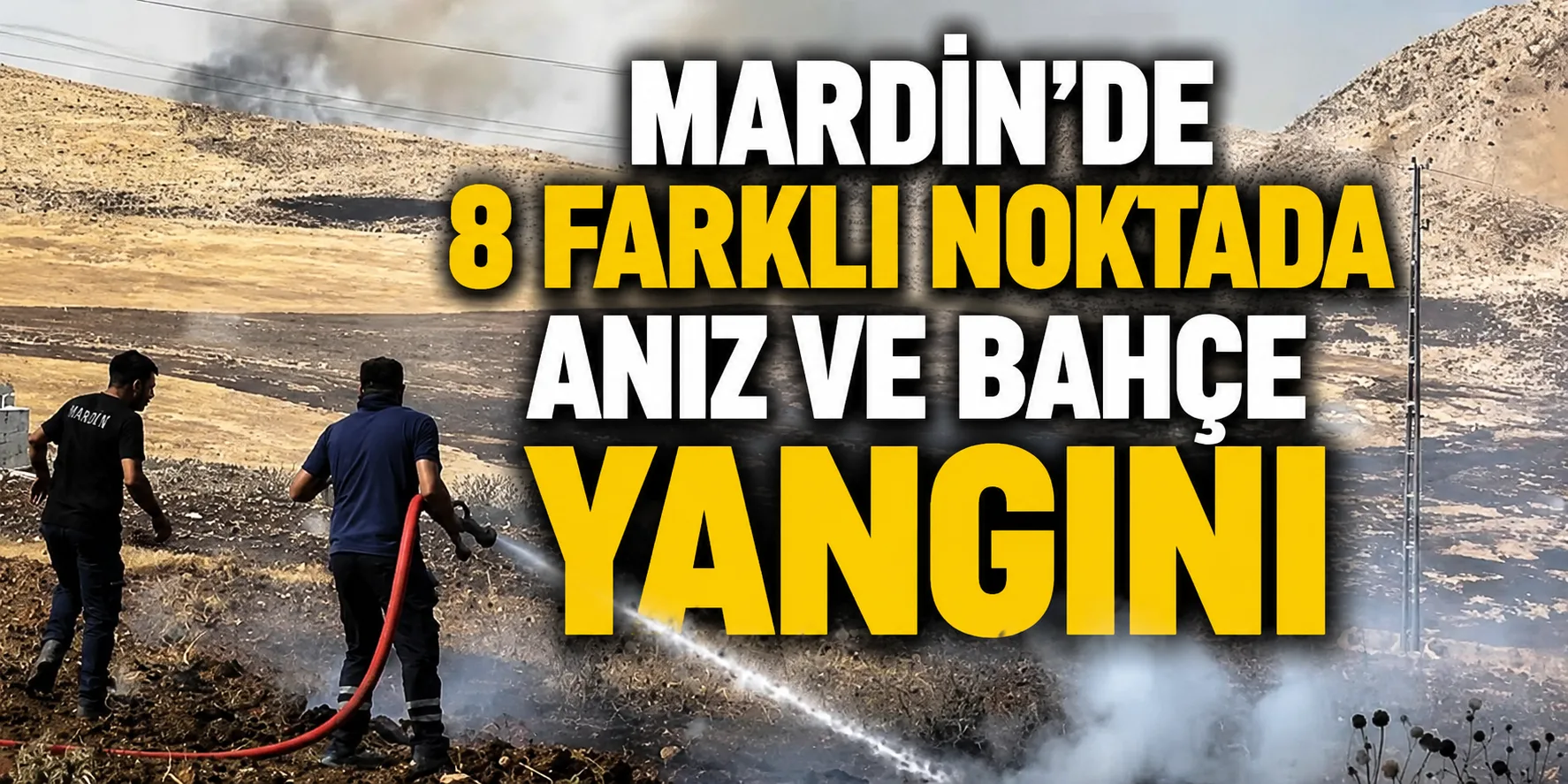 Mardin'de 8 farklı noktada anız ve bahçe yangını
