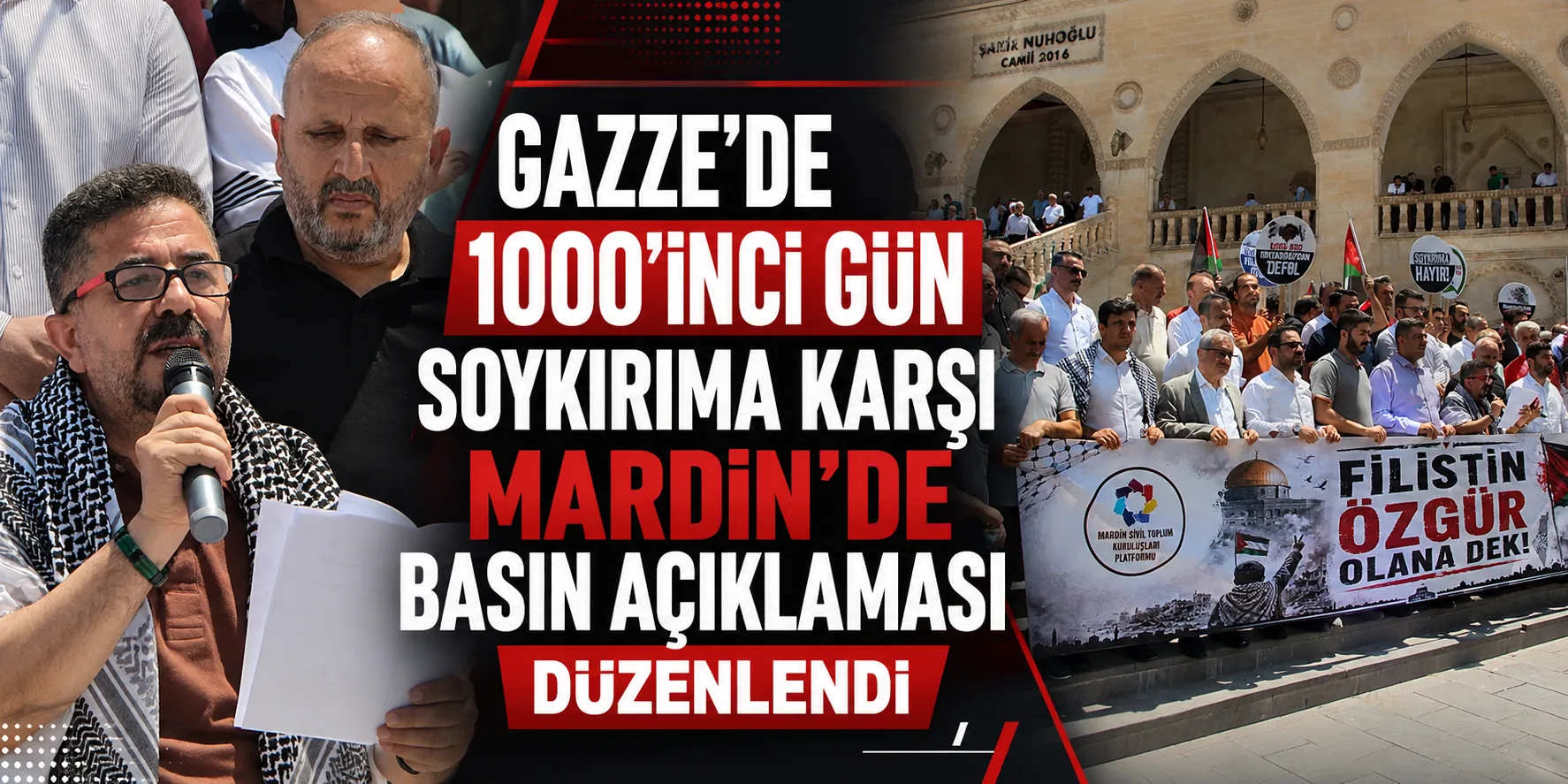 Gazze'de 1000'inci gün soykırıma karşı Mardin'de basın açıklaması düzenlendi